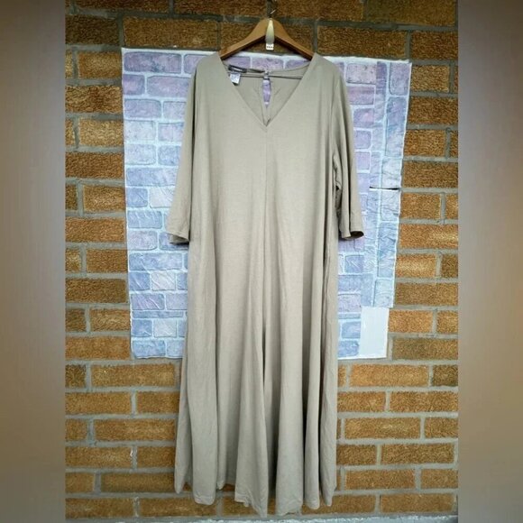 Alembika Knit V-Neck oversized Jumpsuit wide leg sz 4 / XL - Picture 1 of 11